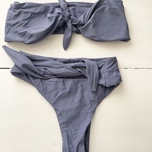 ZAFUL bikini, tie front top and high waist bottom